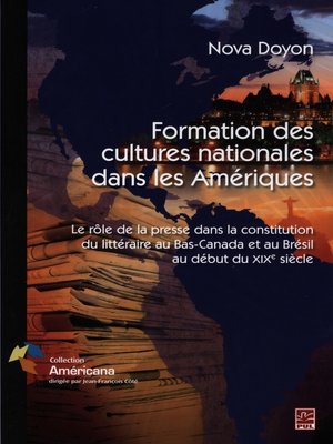 cover image of Formations des cultures nationales dans les Amériques